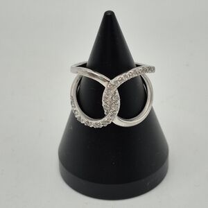 "NVC" 925 marked.  Crossover Or Criss Cross  Ring Avon Size 7